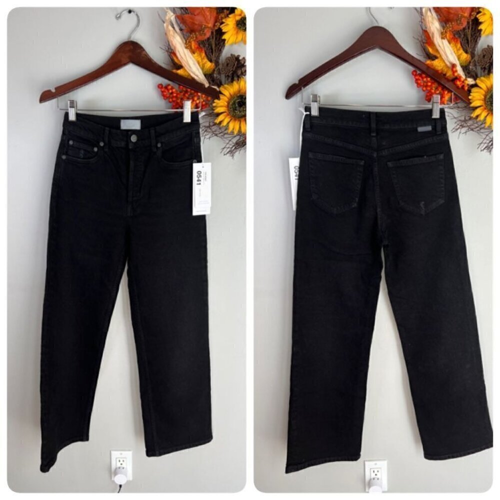 Boyish THE MIKEY High Waist Wide Leg Jeans Sz 26 in BLACK BEAUTY